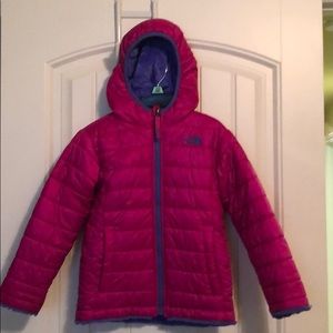 COPY - North Face girls coat with hood and reversible.